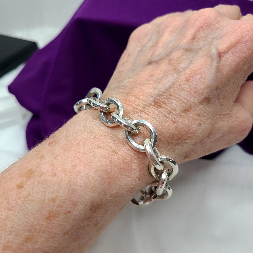 Sterling Silver Oval Link Braclet - image 3